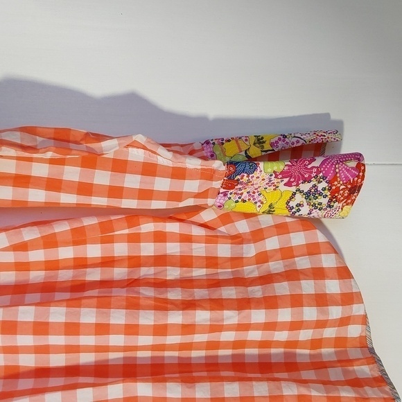 XMI  Button Down Top Bright pink Floral CUFFS & Collar Artsy colorful Sz.XL - Picture 9 of 12